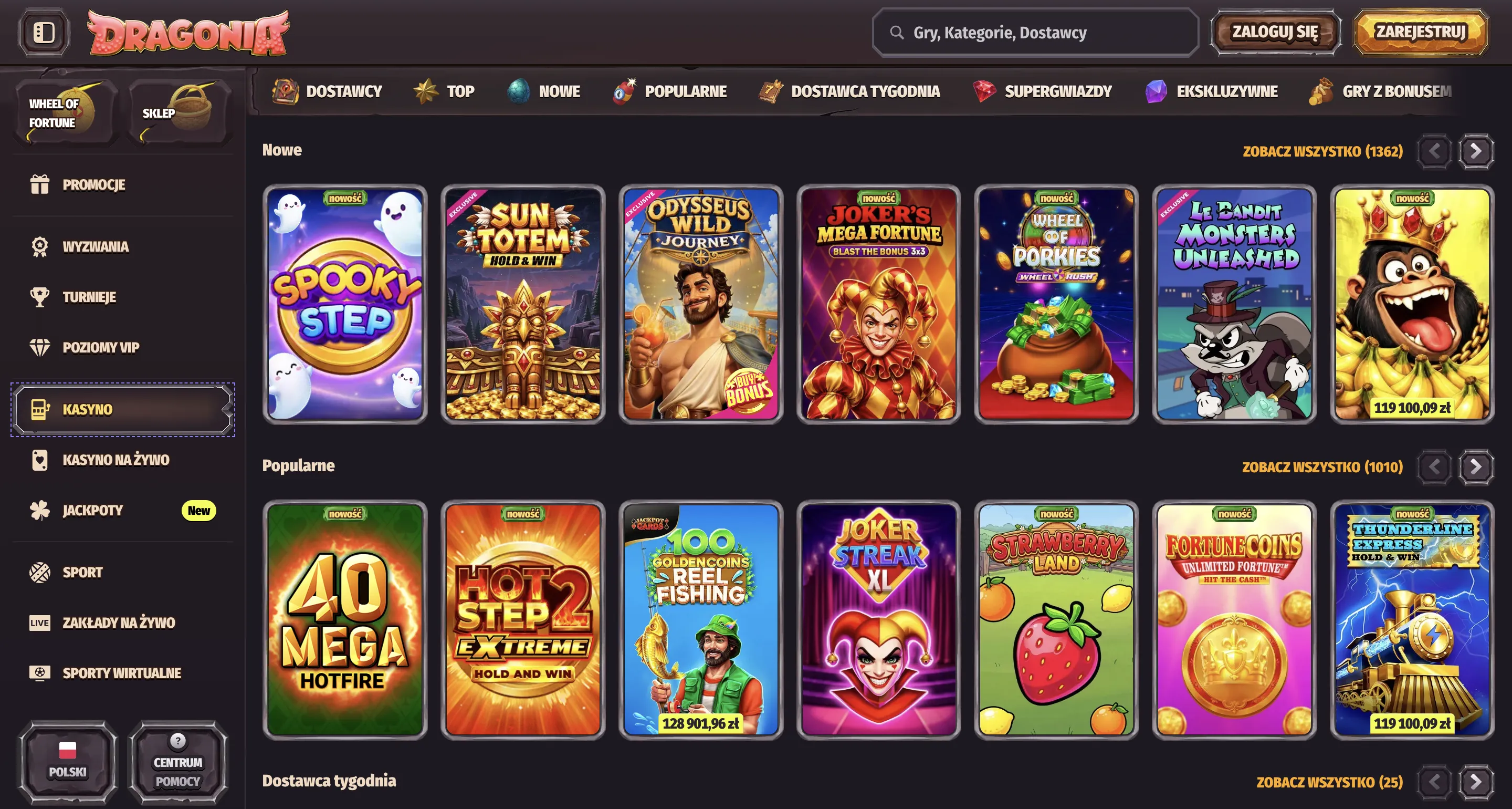 Dragonia Casino – gry dostępne online
