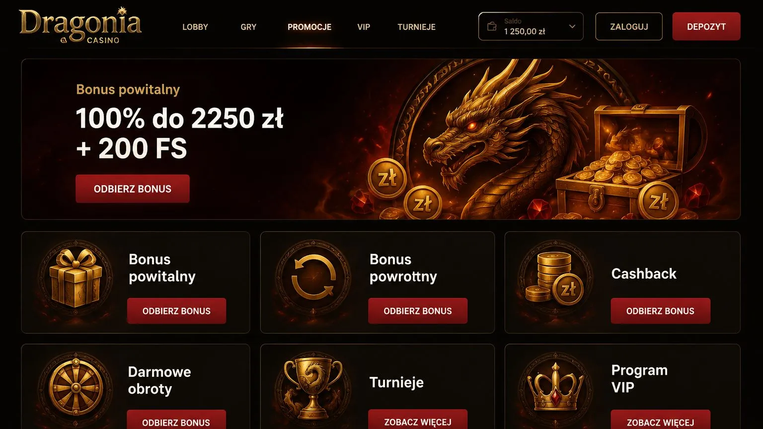 Dragonia Casino bonus powitalny dla nowych graczy